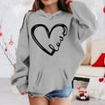 thumbnail image 3 of YUEHUA Girls Valentines Day Shirt Cute Heart Print Hoodies Oversized Long Sleeve Sweater Valentine Trendy Preppy Outfit Clothes, Size 5-6 Years, 3 of 5
