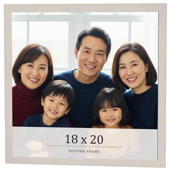18x20 Frame White Wheat Solid Wood Picture Frame | Moulding Width 0.75 Inches | Interior Depth 0.5