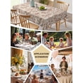 thumbnail image 6 of Brown Flowers Tablecloth Rectangle Table Cloth 60x120, Waterproof Tablecloth Outdoor Table Cloth, Vintage Farmhouse Floral Leaves Vines Washable Table Cover for Kitchen Dinning Party, 6 of 8