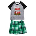 thumbnail image 4 of Awdenio Kids Christmas Pajamas for Family Xmas Matching Sets Short Sleeve Shirts and Plaid shorts Santa Christmas Tree Sleepwear Two-piece Sets, 4 of 7