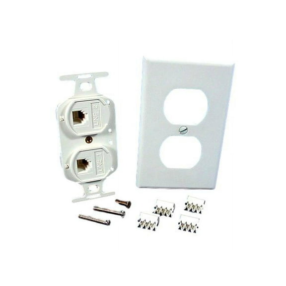 Leviton Duplex White Phone Jack 110-type Voice 4-wire Type 106 41364-IDW