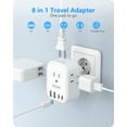 thumbnail image 3 of LENCENT European Travel Plug Adapter,International USA to EU outlet adapter with 2 USB 2 Type-C,Foldable Power Plug adapter,8 in 1 usb c wall  Charger, 3 of 9