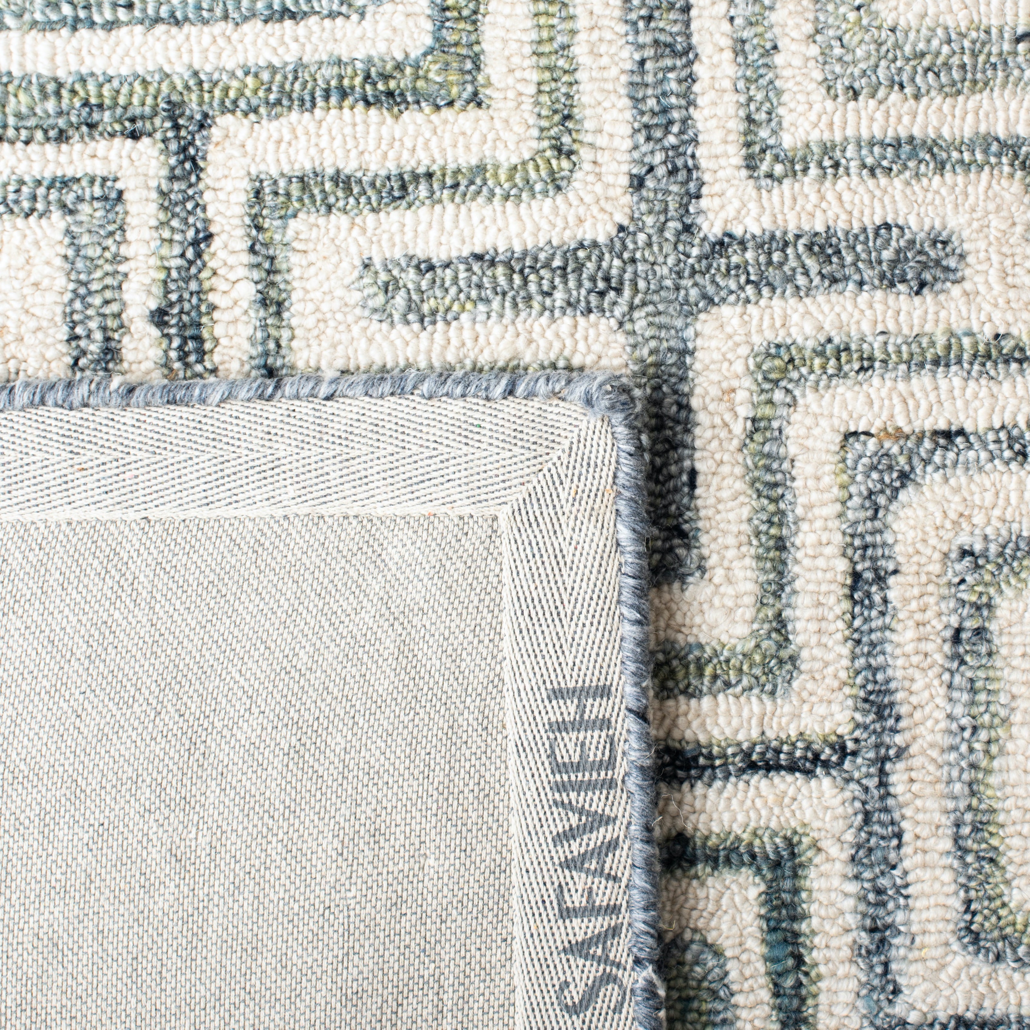 SAFAVIEH Marquee Vaughn Geometric Area Rug, Ivory/Blue, 5' x 8'