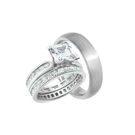 Laraso Co His Hers Wedding Rings Set Cheap Matching Rings For