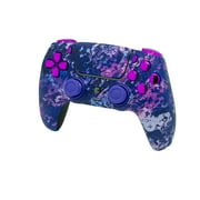 Custom Controllerzz Custom Wireless Controller Compatible with PS5 - Multiple Designs Available (Purple Chaos & Purple Chrome Inserts)