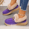 thumbnail image 5 of FRSASU Women's Winter Loafers Dressy Casual Slip On Non Slip Round Toe Fur Lined office Walking Shoes Purple, 5 of 7