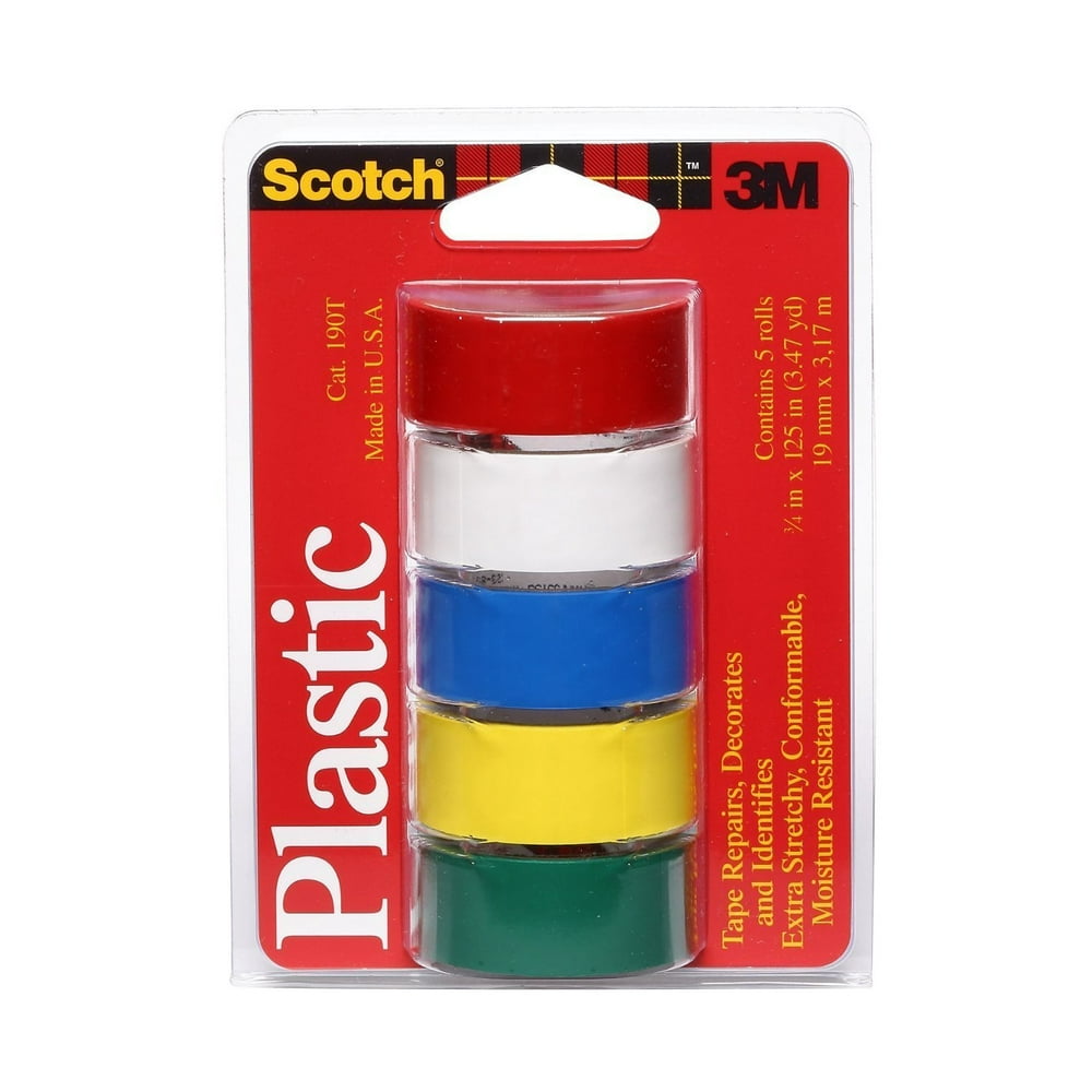3M Scotch 50503 Waterproof Vinyl Plastic Colored Tape, .75" x 125" (2