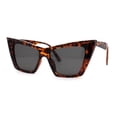 thumbnail image 3 of Lunettes de Soleil Rétro Mode Œil de Chat Carré Gothique pour Femmes Tortue Noir, 3 of 4