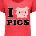 thumbnail image 4 of Inktastic I Love Pigs Women's Plus Size T-Shirt, 4 of 5