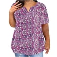 thumbnail image 1 of Birdeem Blouses pour Femmes T-Shirt à Manches Courtes Imprimé Décontracté Col Rond Ample, 1 of 9