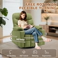 thumbnail image 3 of YSICK Swivel Rocker Recliner Chair with Massage Linen Fabric for Living Room,Green, 3 of 6