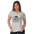 thumbnail image 3 of Mustache You Question Shave Later Pun Womens Slim Fit Graphic Tee Brisco Brands X, 3 of 5