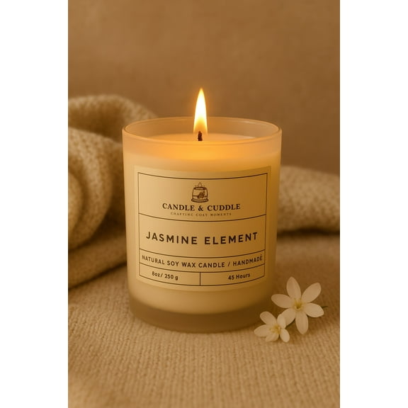 jasmine 8 oz soy wax candle