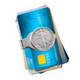 thumbnail image 5 of Coin Money Clip - Silver Walking Liberty Half Dollar Brass Moneyclip Layered in Silver-Tone Rhodium Holds Currency, Credit Cards, Cash Genuine U.S. Coin Certificate of Authenticity, 5 of 6