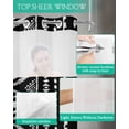 thumbnail image 4 of No Hook Shower Curtain with Snap in Liner, Boho White Geometric Striped Farmhouse Style Black Hotel Shower Curtains for Bathroom, Washable Shower Curtain Liner Set with Mesh Top Window, 36"x78", 4 of 6