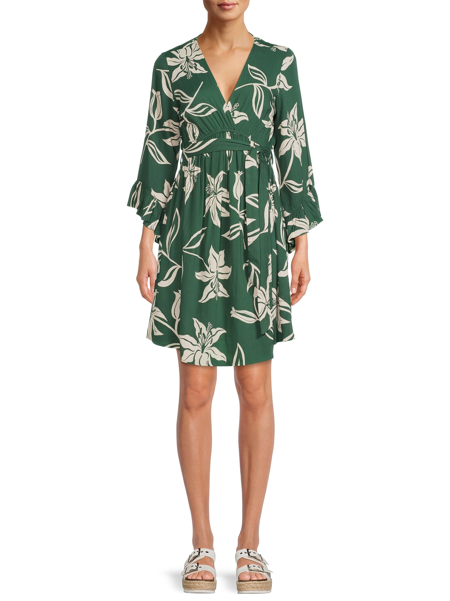 Romantic Gypsy Women's Maternity Long Sleeve Wrap Dress, Size: Medium, Green
