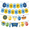 Happy Hanukkah Decorations Paper Banners - Holiday Chanukah Party Supplies Favors