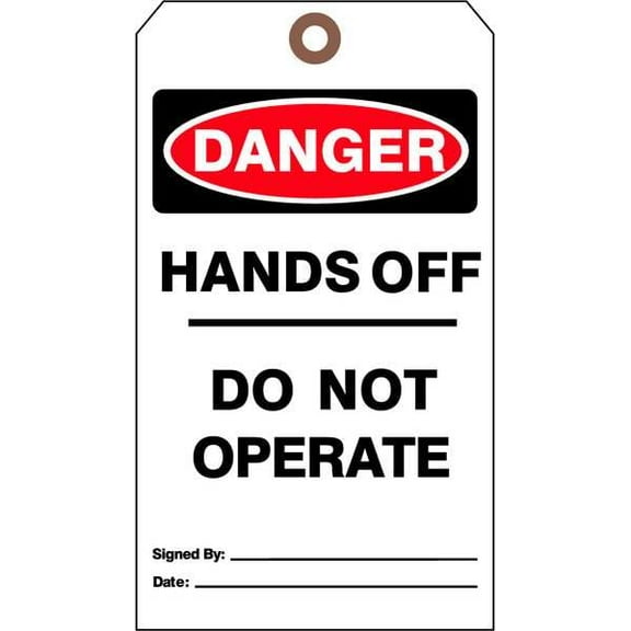 See All Industries Danger Tag,7 in H,4 in W,Cardstock,PK25 DTUF-G32