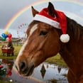 thumbnail image 5 of Housse de Tête de Cheval Père Noël avec Design de Flocon de Neige Festif pour Événements de Vacances et Spectacles d'Hiver, 5 of 5