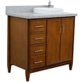 thumbnail image 5 of MCM 37" Single Solid Wood Vanity with Right Round Sink in Walnut/Gray, 5 of 12