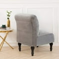 thumbnail image 4 of Armless Accent Chair Cover, Stretch Armless Slipper Chair Slipcover Soft Velvet Fabric Armless Chair Cover Slipcover Furniture Protector for Living Room Hotel (Light Grey 1Pcs), 4 of 7