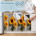 thumbnail image 5 of Sunflowers Cabinet Curtains for Kitchen 35"W x 35"L, Flowers Vertical Wood Farmhouse Rustic Laundry Sink Cabinets Magic Tape Short Curtain Privacy Panel for Bathroom Vanity Cabinets, 5 of 9