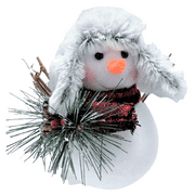 Holiday Time Plaid Scarf Snowman Ornament. Casual Traditional Theme. White Color Snowman