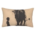 thumbnail image 1 of Balery Child And Lion Sketch Funda de Cojín Estampada, Regalos para Mujeres, Regalos de Amor para Ella, Regalos para Novia o Esposa, Funda de Almohada-14"x20", 1 of 6