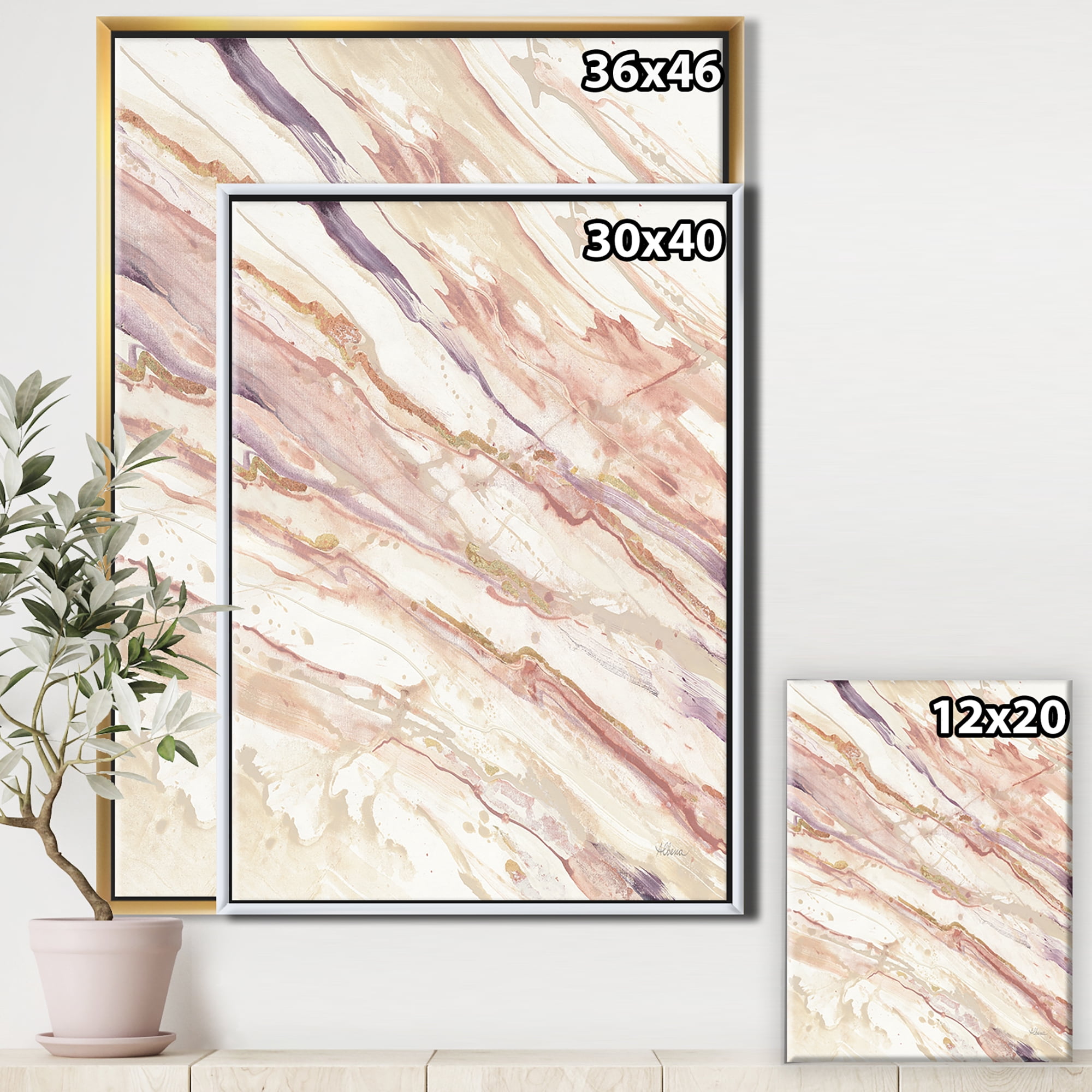 Designart ' Copper Shabby Dreams ' Shabby Chic Framed Canvas