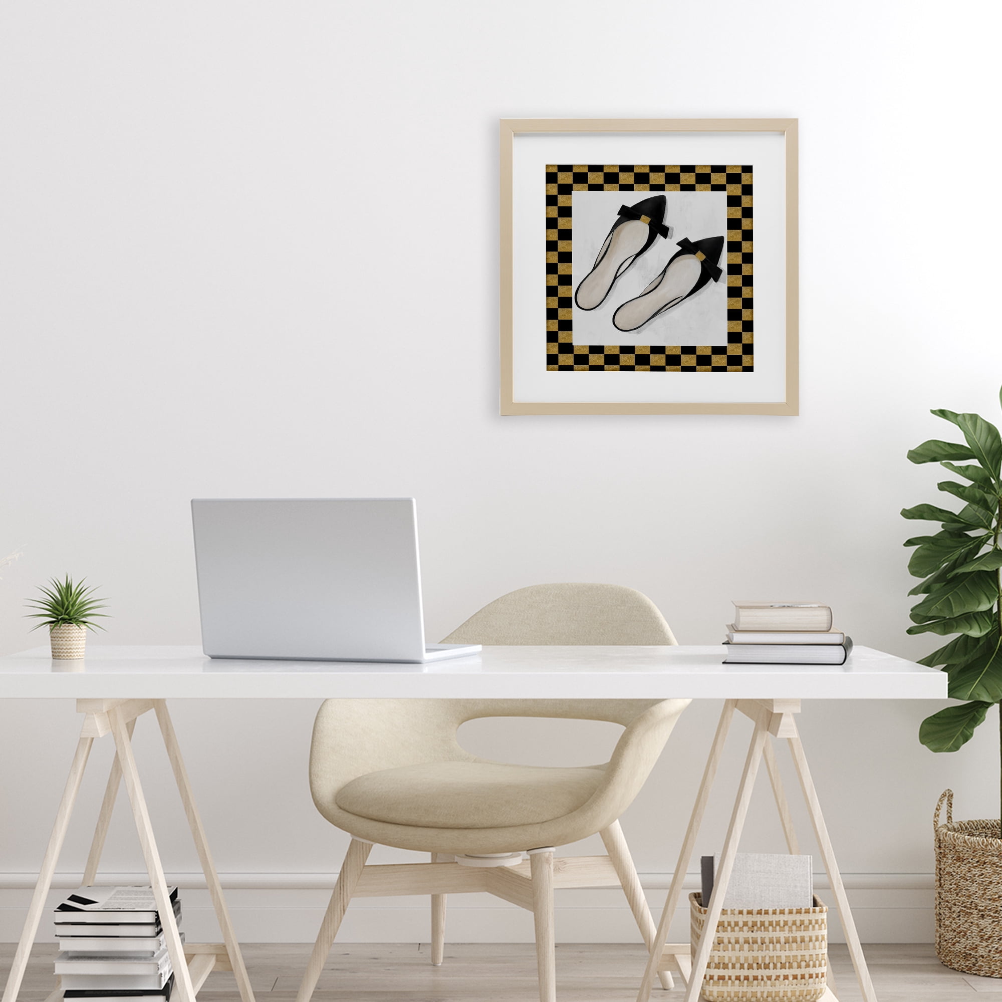 Stupell Industries Sleek Black Sliders Birch Framed Print Under Glass, design by Lorenzo Collective