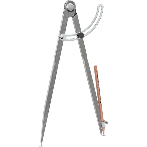 Grande Boussole Professionnelle pour le Travail du Bois, Boussole de 12 Pouces avec Aile, Boussole pour la Géométrie, Outil de Dessin à Boussole