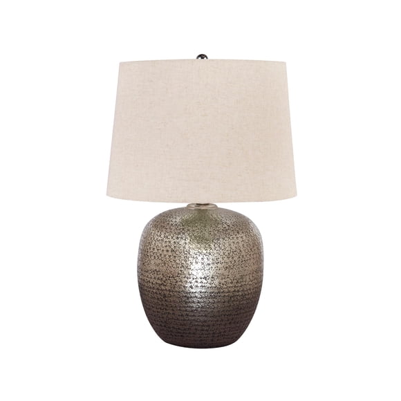 Signature Design by Ashley Magalie Metal Table Lamp in Antique Silver