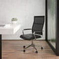 thumbnail image 2 of Flash Furniture High Back Black Mesh Contemporary Executive Swivel Office Chair with LeatherSoft Seat, 2 of 13