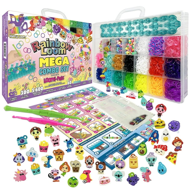 MEGA Set Rainbow Loom® Loomi-Pals™ con 5600 correas y 60 abalorios para más de 7