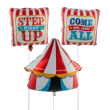 Carnival Mylar Balloons - 3 Pieces
