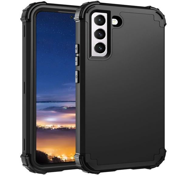 SaniMore Galaxy S23 Case, Shockproof Heavy Duty Hard Plastic Soft Silicone Rubber Bumper Hybrid Dual-Layer Protective Case for Samsung Galaxy S23 5G (6.1") 2023, Black