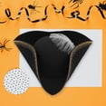 thumbnail image 6 of Hsqqdc Adult Tricorn Buccaneer Pirate Hat with Feather, Colonial Style for Renaissance Parties, 6 of 7