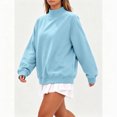thumbnail image 4 of Enjoytime Fall Sweatshirts for Women Long Sleeve Solid Color Pullover Tops Winter Comfy Casual Mock Neck Sweatshirt, 4 of 7
