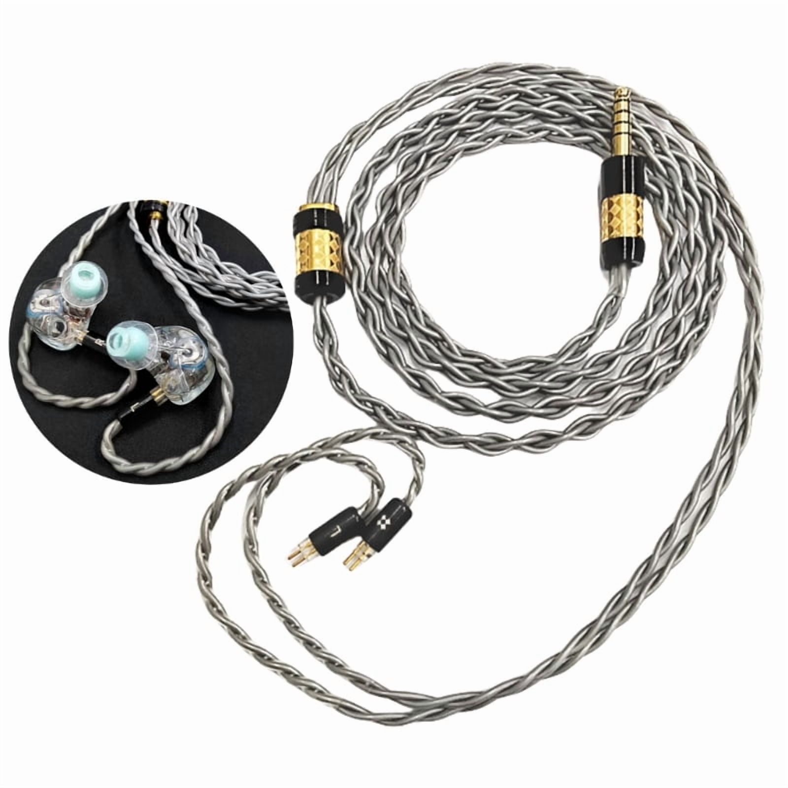 8Core Earphone Cable 0.78mm 2 Pin TRS Silver Plateds Coppers for Enhanceds Sound