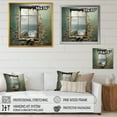 thumbnail image 4 of Designart "Cliffside View from Window" Coastal Framed Wall Art Decor - Coastal Green Coastal Windows Entryway Framed Wall Art, 4 of 6