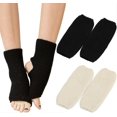 thumbnail image 1 of 2 Pairs Knitted Yoga Leg Warmers For Ascergery Women, Yoga Socks Toeless Training Ballet, 1 of 5