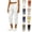 White, variant on SBYOJLPB Capris Pants for Women Casual High Waist Loose Pocket Cropped Pants