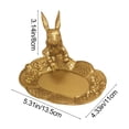 thumbnail image 3 of Retro Bunny Shaped Jewelry Tray Ring Dish, Resin Rabbit Figurine for Easter Decor, Spring Trinket Plate - 5.7x3.9x3in, 3 of 6