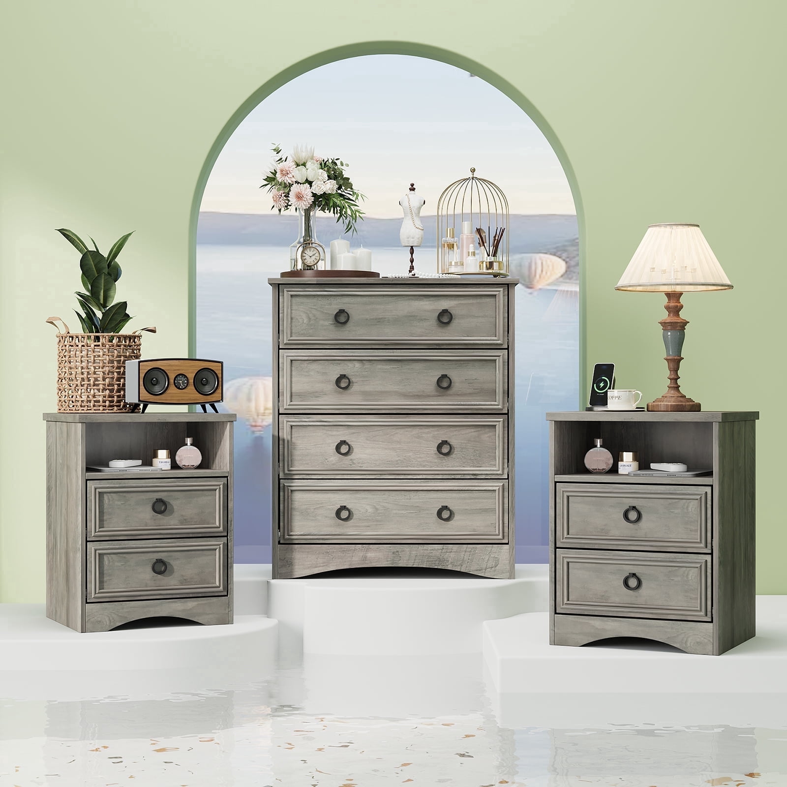 Kappesberg Foster 3-Piece Bedroom Set - Dresser & 2 Nightstands