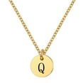 thumbnail image 1 of Flmtop Collier Chaîne Clavicule en Acier Titane Pendentif Rond Lettre Femme Bijou Cadeau, 1 of 10