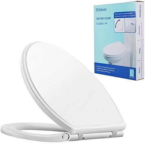 Buy Hibbent Premium One Click Elongated Toilet Seat with CoverOval Easy Installation and Quick