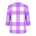thumbnail image 4 of Plus Size Women's Casual Printed 3/4 Sleeve V-Neck Blouse Shirt Top Fashionable and Comfortable Loose Fit Tunic for Women | CSEONE,Purple XL, 4 of 8