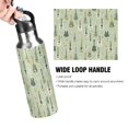 thumbnail image 4 of Yayeee 33oz Insulated Water Bottle Double Wall Stainless Steel with Flip Straw Lid, Green Floral Guitar Pattern, 4 of 7