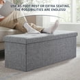 thumbnail image 3 of Ornavo Home Foldable Tufted Linen Large Storage Ottoman Bench Foot Rest Stool/Seat - 15" x 43" x 15", 3 of 6