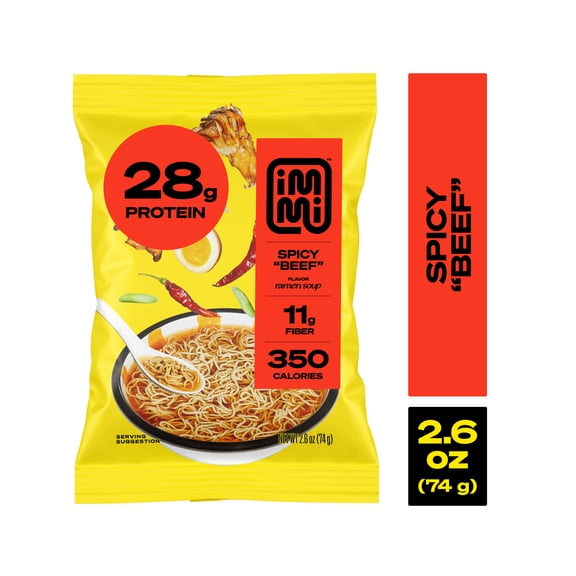Immi Spicy "Beef" Ramen Instant 28g Protein, 12g Fiber, 100% Plant Based